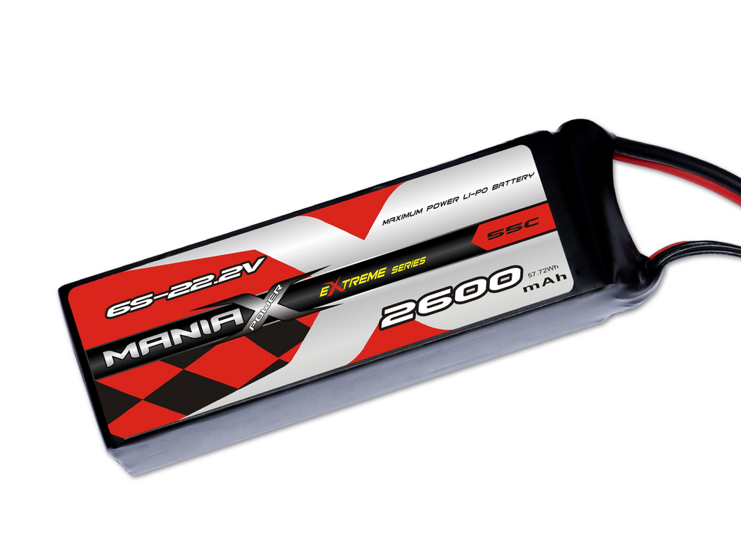 ManiaX 6S-22.2V 2600mAH 55C lipo battery