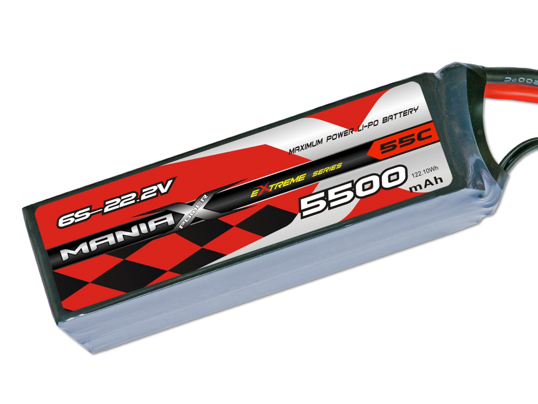 ManiaX 6S-22.2V 5500mAH 55C lipo battery