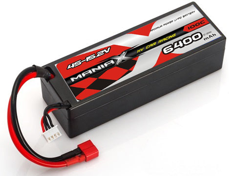 ManiaX HV 4S-15.2V 6400mAh 100C Hardcase Lipo Battery For 1/8 Scale Cars